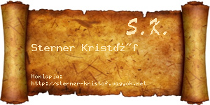 Sterner Kristóf névjegykártya